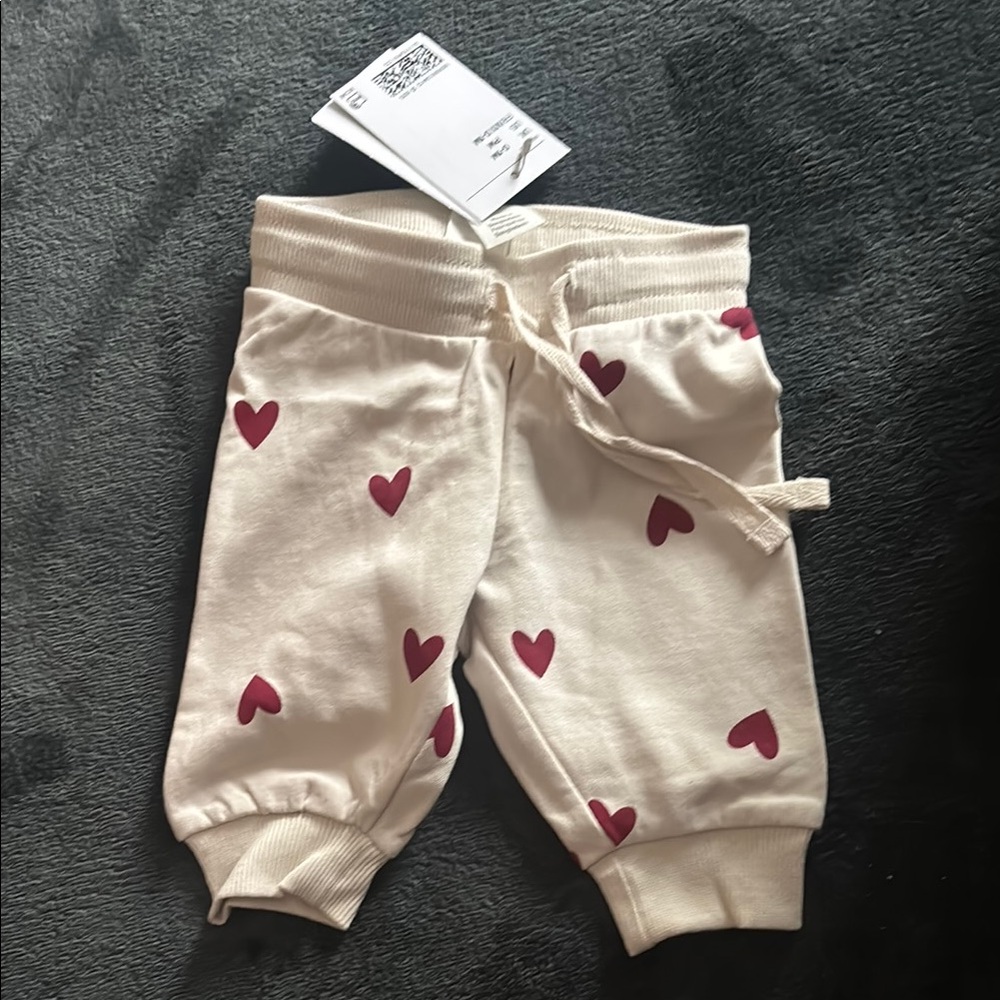 Heart Print Baby Girl Jogger Pants